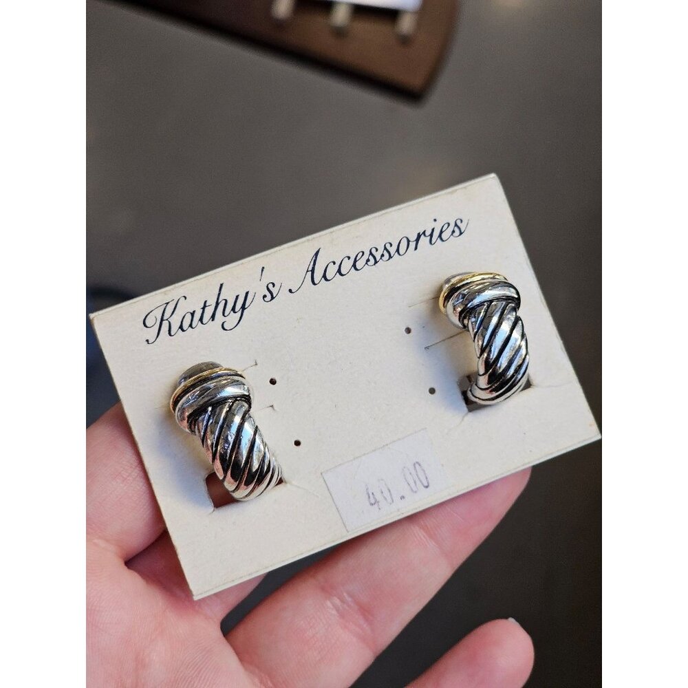 Rope silver earrings